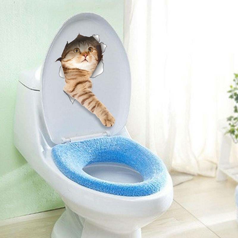 Cats 3D Wall Sticker Toilet Stickers Hole View Vivid Dogs Bathroom Home Decoration Animal Vinyl Decals Art Sticker Wall Poster Home & Garden color: A|Cat 1|Cat 10|Cat 11|Cat 12|Cat 13|Cat 14|Cat 15|Cat 16|Cat 17|Cat 18|Cat 19|Cat 2|Cat 3|Cat 4|Cat 5|Cat 6|Cat 7|Cat 8|Cat 9|Dog 1|Dog 2|Dog 3|Dog 4|Mouse