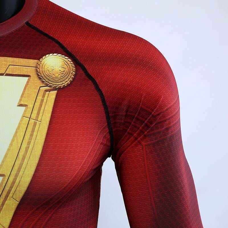 Shazam 3D Printed T shirts Men Compression Shirts Raglan Sleeve 2019 Newest Pattern Comic Tops Male Comics Cosplay Costume Cloth Men's wears T-Shirt color: Shazam