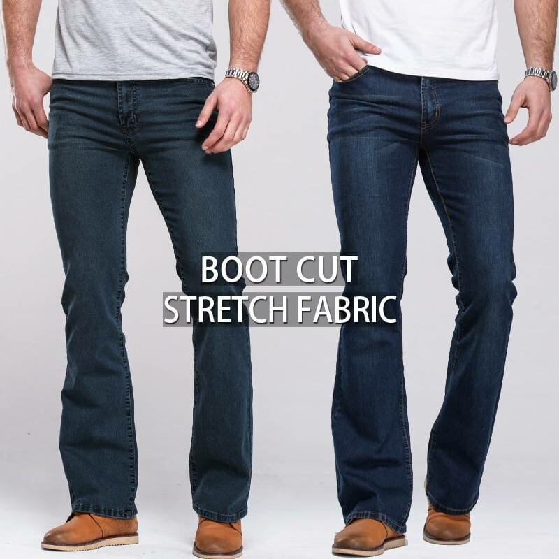 Mens Boot Cut Jeans Slightly Flared Slim Fit Famous Brand Blue Black jeans Designer Classic Male Stretch Denim jeans Jeans Women's Jeans color: Stretch Black|Stretch Deep Blue|Stretch Light Blue|Stretch Sky Blue