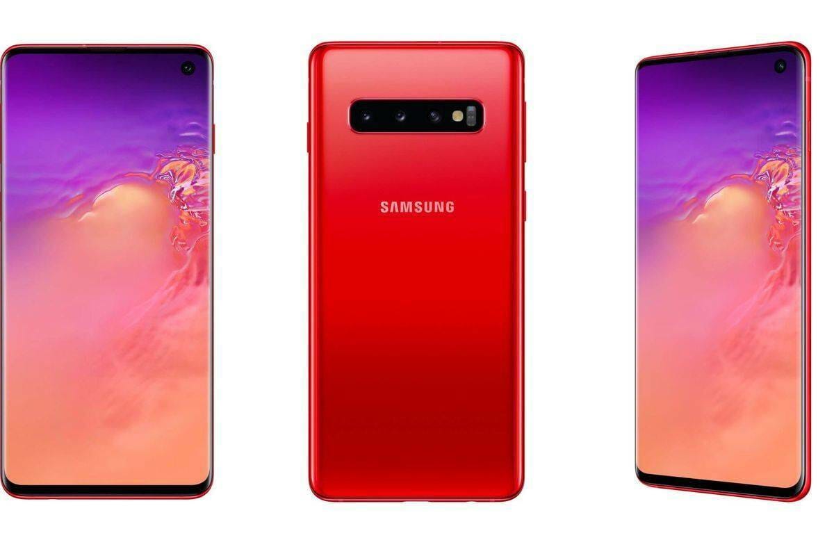 Samsung Galaxy S10 Plus Smart Phones color: red memory: 256GB