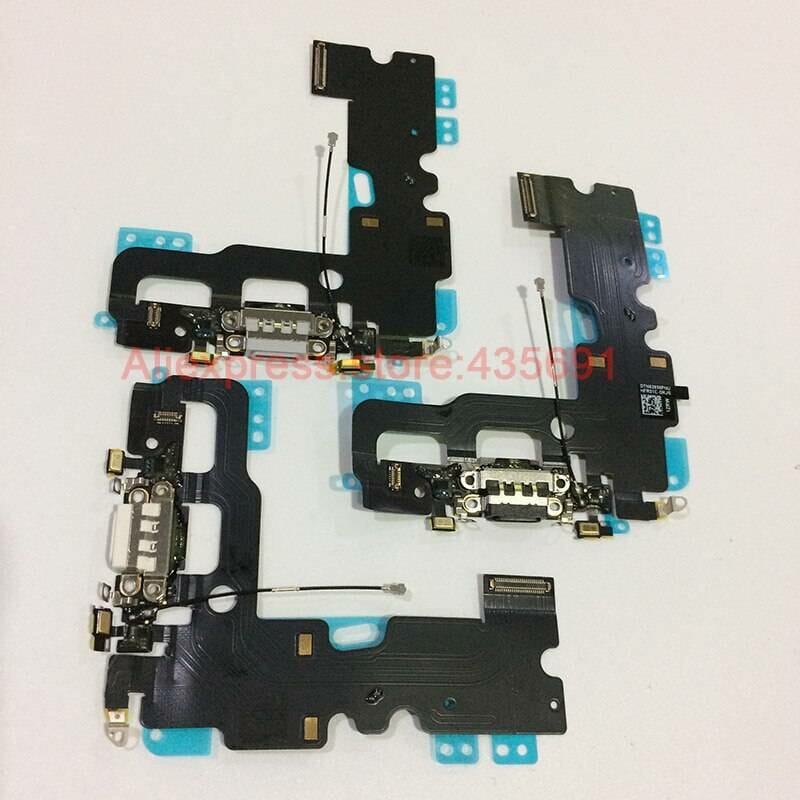 For iPhone 7 Original New Charging Port USB Charger Dock Connector with Microphone Antenna Flex Cable Replacement Parts Apple iOS Phones Mobile Phones Phones & Tablets Smartphone color: Black|grey|White