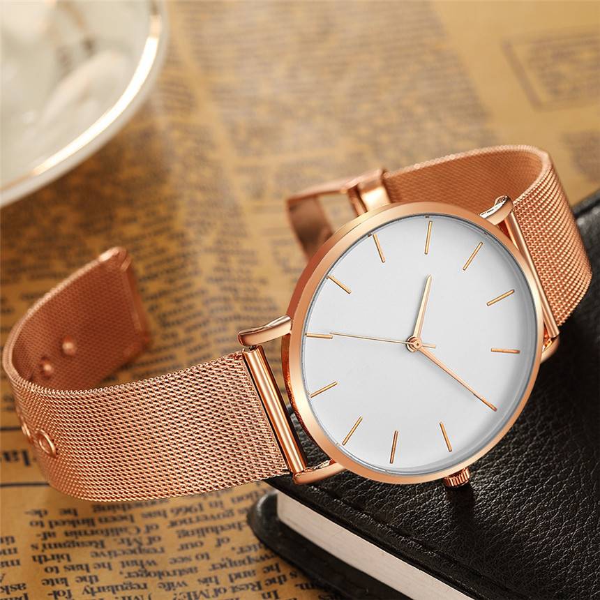 Simplicity Modern Quartz Watch Women Mesh Stainless Steel Bracelet High Quality Casual Wrist Watch for Woman Montre Femme D20 Watch color: A|B|C|D|E|F|G|H|I|J|L|leather|M|N