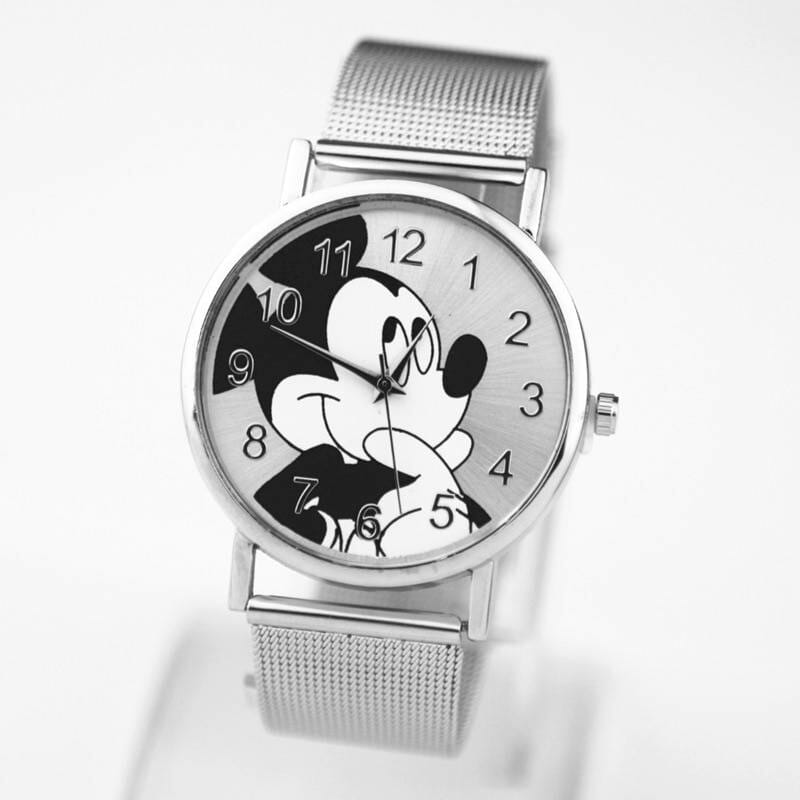 Cute Cartoon Mickey Minnie Mouse style Children’s Watches Kids Student Girls boys Quartz Metal steel Wrist Watch Boy girl gift Watch color: 1|2|3|4|5|6|7