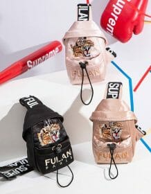 Chest bag women’s 2020 New all-match tiger head embroidery women’s messenger bag Hip-hop style Mini bag Fashion Bag hips bags Bags Fashion Men bags Men handbag Purses & Wallets color: Black|KHAKI|Pink