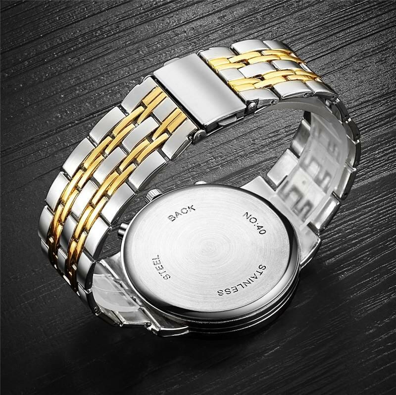 Men Watches New ORLANDO Fashion Quartz Watch Men’s Silver Gold Plated Stainless Steel Wristwatch Masculino Relogio Drop Shipping Electronics Fashion Watch color: AMC|HA|HW|JMC|WMC