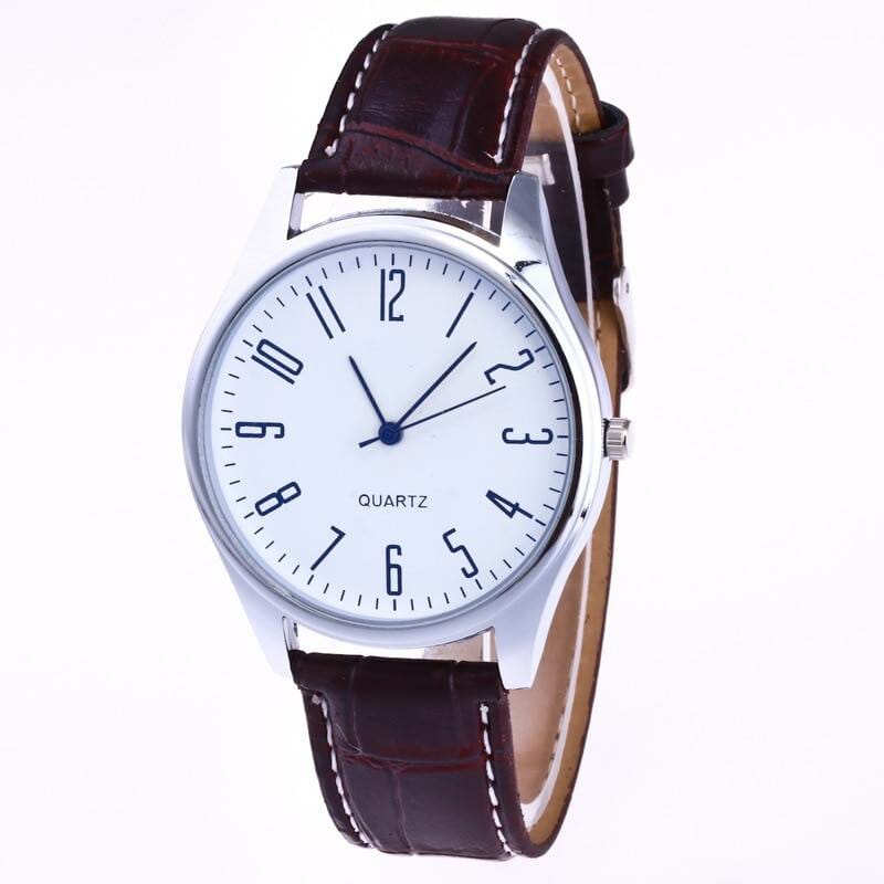 Relogio Masculino 2019 New Fashion Mens Watches Simple Letters Casual Leather Waterproof Quartz Wristwatches Man Clock Electronics Fashion Watch color: Black|black white|brown black|brown white