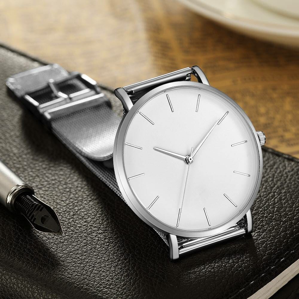 Men Watch Quartz Casual Watches Simple Metal Hour Reloj Quartz Watch Montre Mesh Stainless Steel erkek kol saati masculino clock Electronics Fashion Watch color: 1635A-A-A|1635A-A-J|1635A-A-Z|1635A-B|1635H-A|1635H-W|1635J-A|1635J-B|1635Z-A|1635Z-W|AZZ