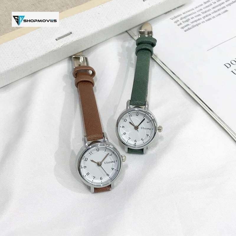 Women’s Fashion White Small Watches 2019 Ulzzang Brand Ladies Quartz Wristwatch Simple Retr Montre Femme With Leather Band Clock Electronics Fashion Watch color: Black|black white|BROWN|Gold all brown|Gold black|Gold brown|gold green|Gold red|Gold white|Green|red|Pink|White