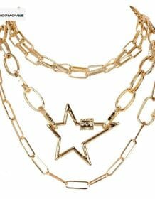 2020 New European Retro Alloy Crystal Lightning Star Necklace Button Carabiner Multi Layer Gold Chains Pearl Necklaces Women Beaded Necklaces Chokers Crystal Necklaces Jewelry Necklaces 8d255f28538fbae46aeae7: gold color|Light Yellow Gold Color|Pure Gold Color|rose gold color