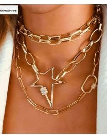 2020 New European Retro Alloy Crystal Lightning Star Necklace Button Carabiner Multi Layer Gold Chains Pearl Necklaces Women Beaded Necklaces Chokers Crystal Necklaces Jewelry Necklaces 8d255f28538fbae46aeae7: gold color|Light Yellow Gold Color|Pure Gold Color|rose gold color