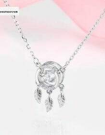 Hot sale 925 Sterling Silver Dreamcatcher shape Chain Pendant Necklace for Women Sterling Silver Jewelry Beaded Necklaces Charm Necklaces Chokers Jewelry Necklaces Brand Name: JIUHAO