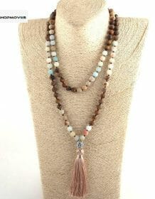 Fashion Bohemian Tribal Jewelry 108 Beads Necklace 8MM Natural Stone Tassel Yoga Necklace For Women Lariat Necklaces Beaded Necklaces Charm Necklaces Chokers Jewelry Necklaces 8d255f28538fbae46aeae7: Antique Bronze Plated|Antique Silver Plated