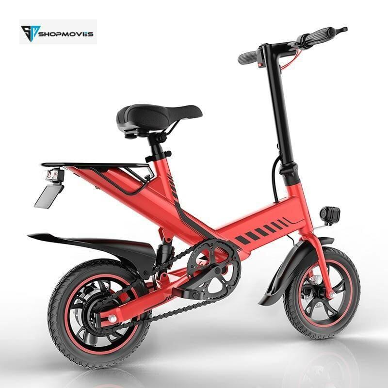 48V 7.5Ah 400W Aluminium Alloy Smart E Bike 14″ Rear Suspension Mini Foldable Electric Bicycle Bike 3 Colors Electric Bicycle Electronics color: Black 14 Inch|Red 14 Inch