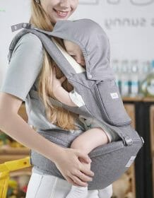 Sunveno Baby Carrier Ergonomic Infant Hip seat Carrier Kangaroo Sling Front Facing Backpack Carrier Baby Travel Activity Gear Baby Kid Toys Infant Toys color: Gray H