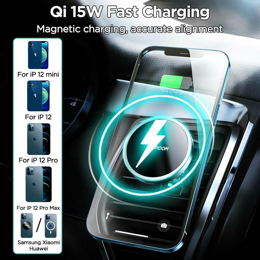 Joyroom Magnetic Mobile Phone Holder 15W Qi Wireless Fast Charger Portable Car Holder for iPhone 11 12 Pro Samsung Huawei Xiaomi Uncategorized