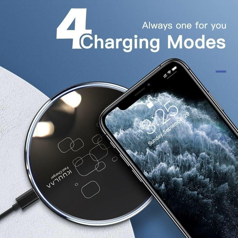 KUULAA Qi Wireless Charger 15W Phone charger For xiaomi mi 11 10s Wireless Charging Pad For iphone 12 11pro max mini x xr 8 plus Mobile Phones Phone Cases Phones & Tablets