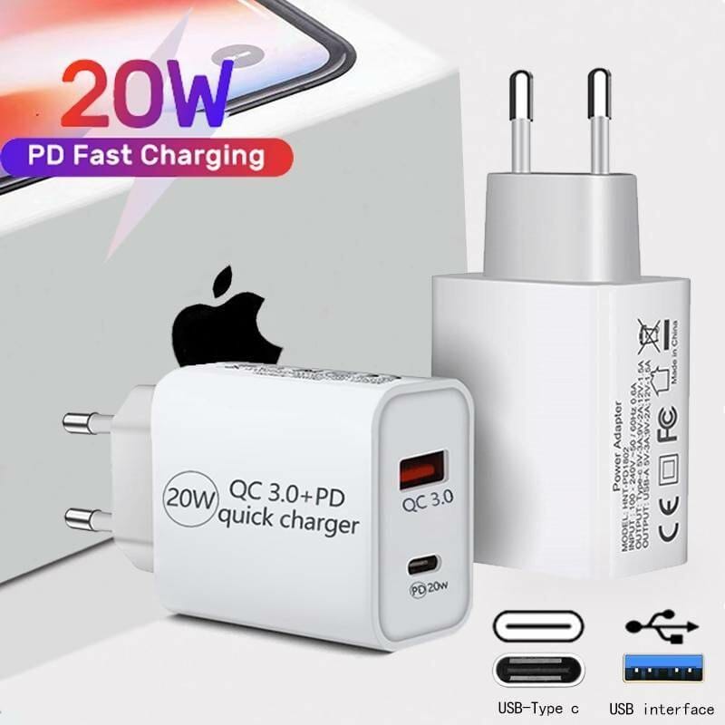 PD 20W USB Type C Charger LED Adapter Fast Phone Charge For iPhone 12 11 Pro Max X Xs Xr 7 AirPods iPad Huawei Xiaomi LG Samsung Mobile Phones Phone Cases Phones & Tablets