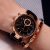 Fashion GUOU Brand Real 3 Eyes Waterproof Leather Or Rose Gold Steel Analog Calendar Wristwatches Wrist Watch for Women Girls